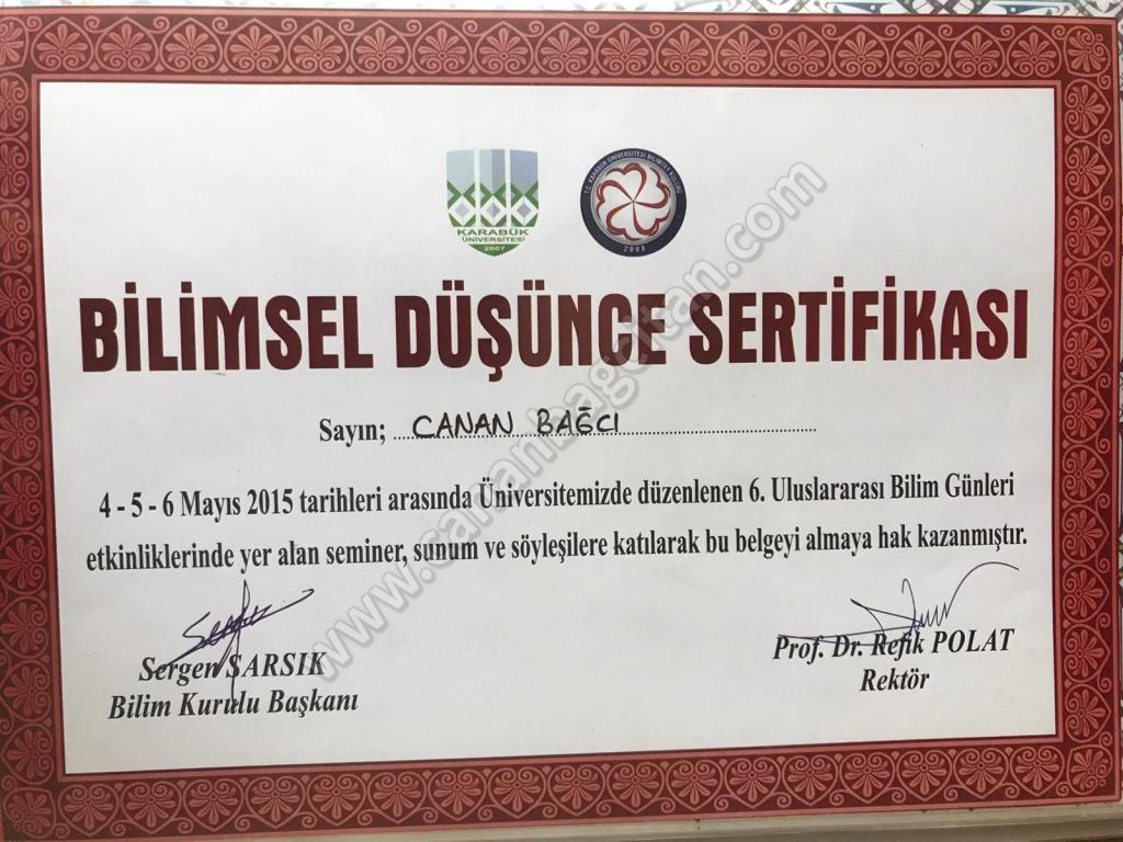 Bilimsel Düşünce Sertifikası